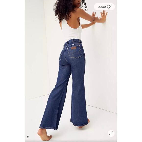 Wrangler x Free People W26 L32 Wanderer The Jeans Redesign Blue - Picture 2 of 8
